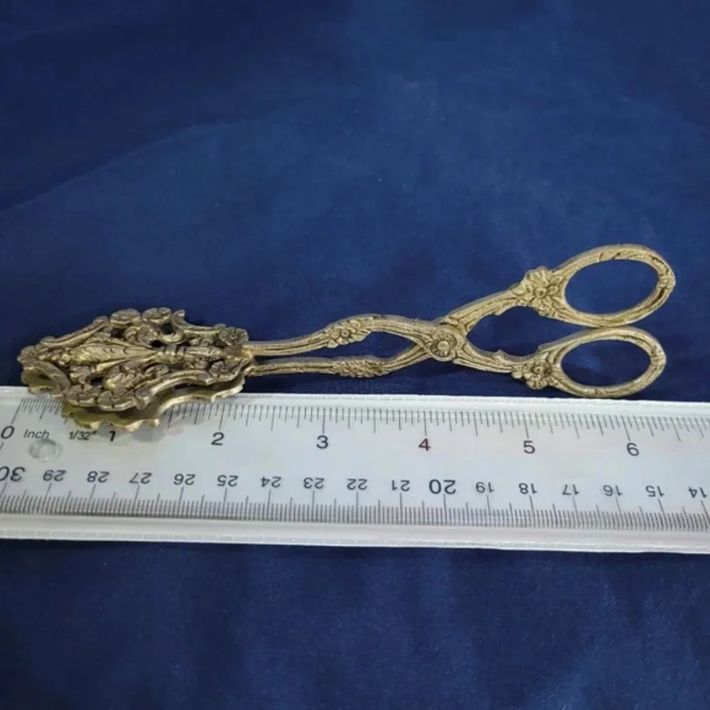 Vintage Italian Fleur de Lis Biscuit or Sugar Tongs